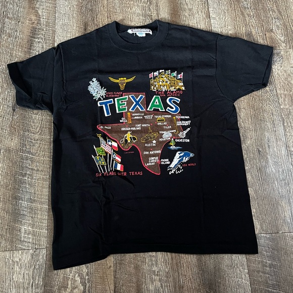 VTG Mixed Blues Six Flags Over Texas Sea World Alamo Single Stitch MADE‎ IN USA - Picture 1 of 6